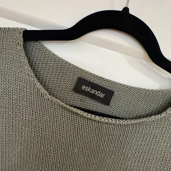 Eskandar Knit Sweater in Grayish Green